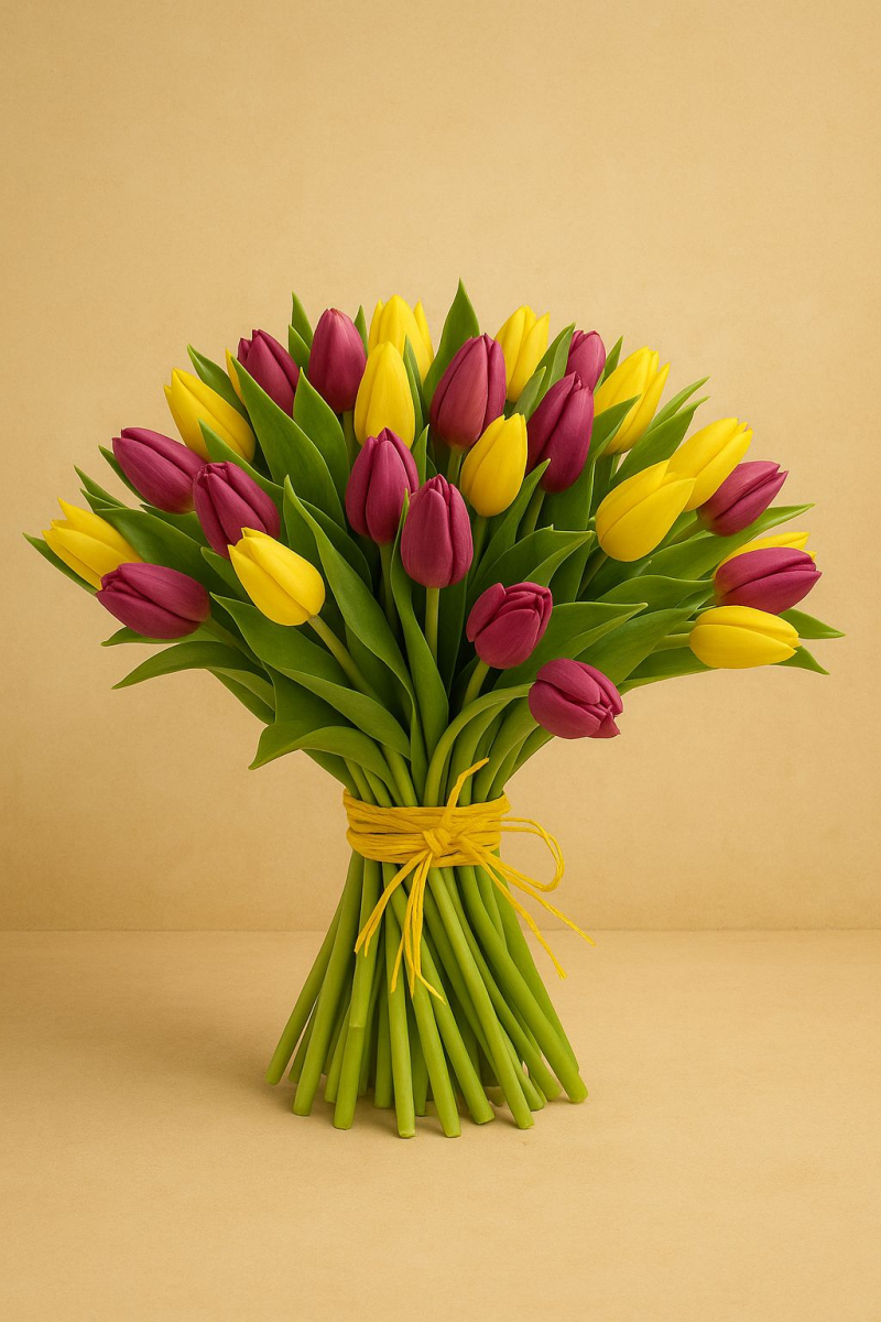 Purple Yellow Tulips