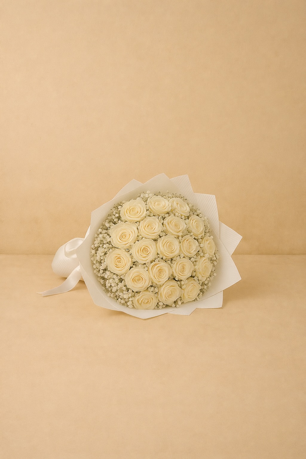 White Roses and Baby's Breath | A056