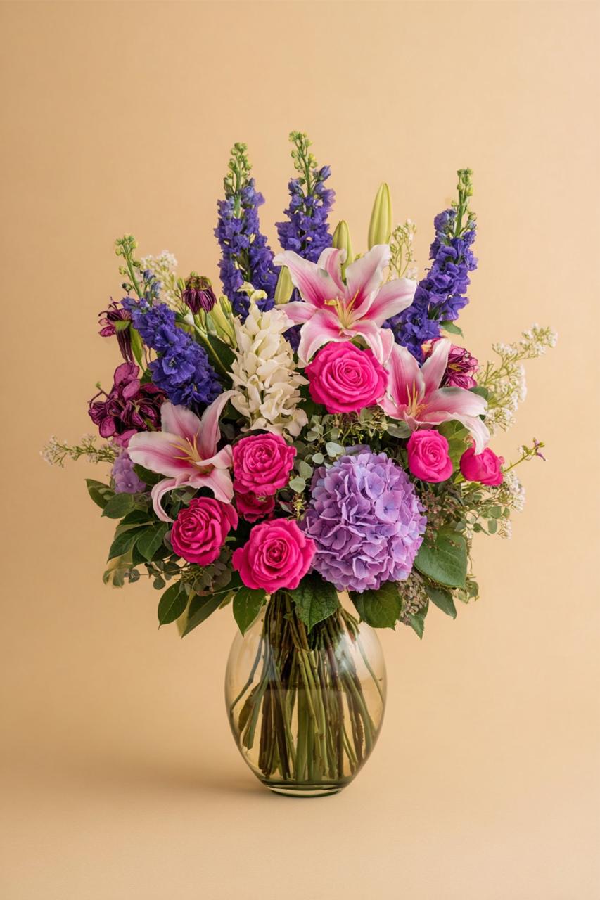 D002 | Luxurious bouquet of flowers | Exotic charm