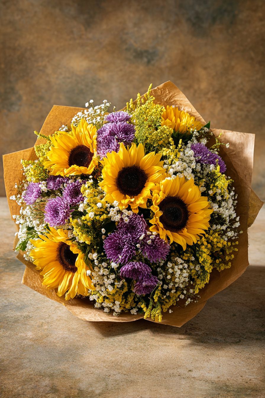Sunflowers and chrysanthemums | A034